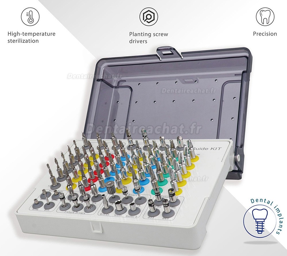 Kits guides pour implants universels dentaires, guide de perforation des tissus, alésoir, guide de forage d'ancrage
